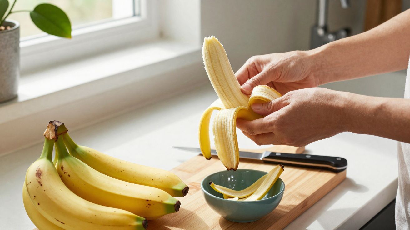 Você está descascando a banana do jeito errado: veja o método mais eficiente e outros jeitos.